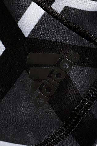 Black Adidas Gym Print 3/4 Pant
